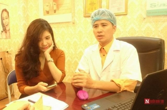 Hotgirl Lại Thanh (nick name Thanh Bi) và bác sĩ Thanh trước khi phẫu thuật